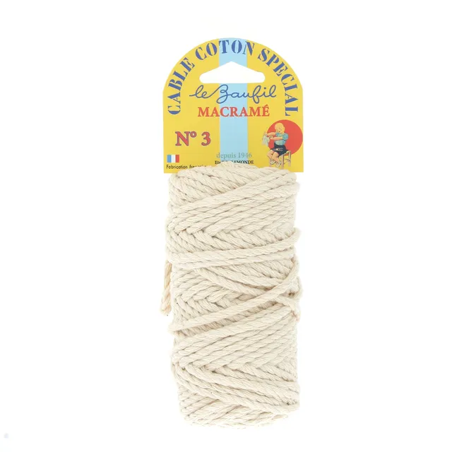 Lebaufil Fil macramé 4 mm coton bobine 40 m
