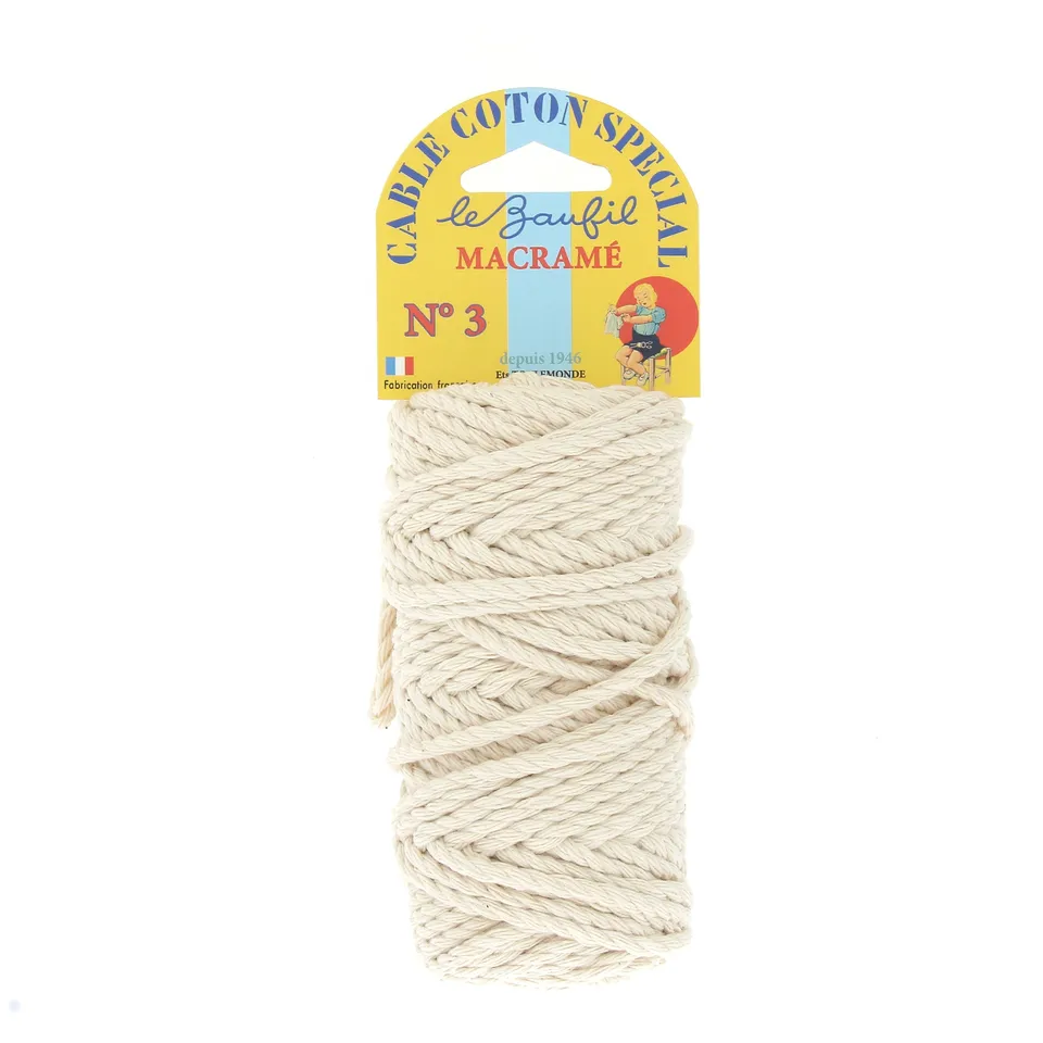 Lebaufil Fil macramé 4 mm coton bobine 40 m