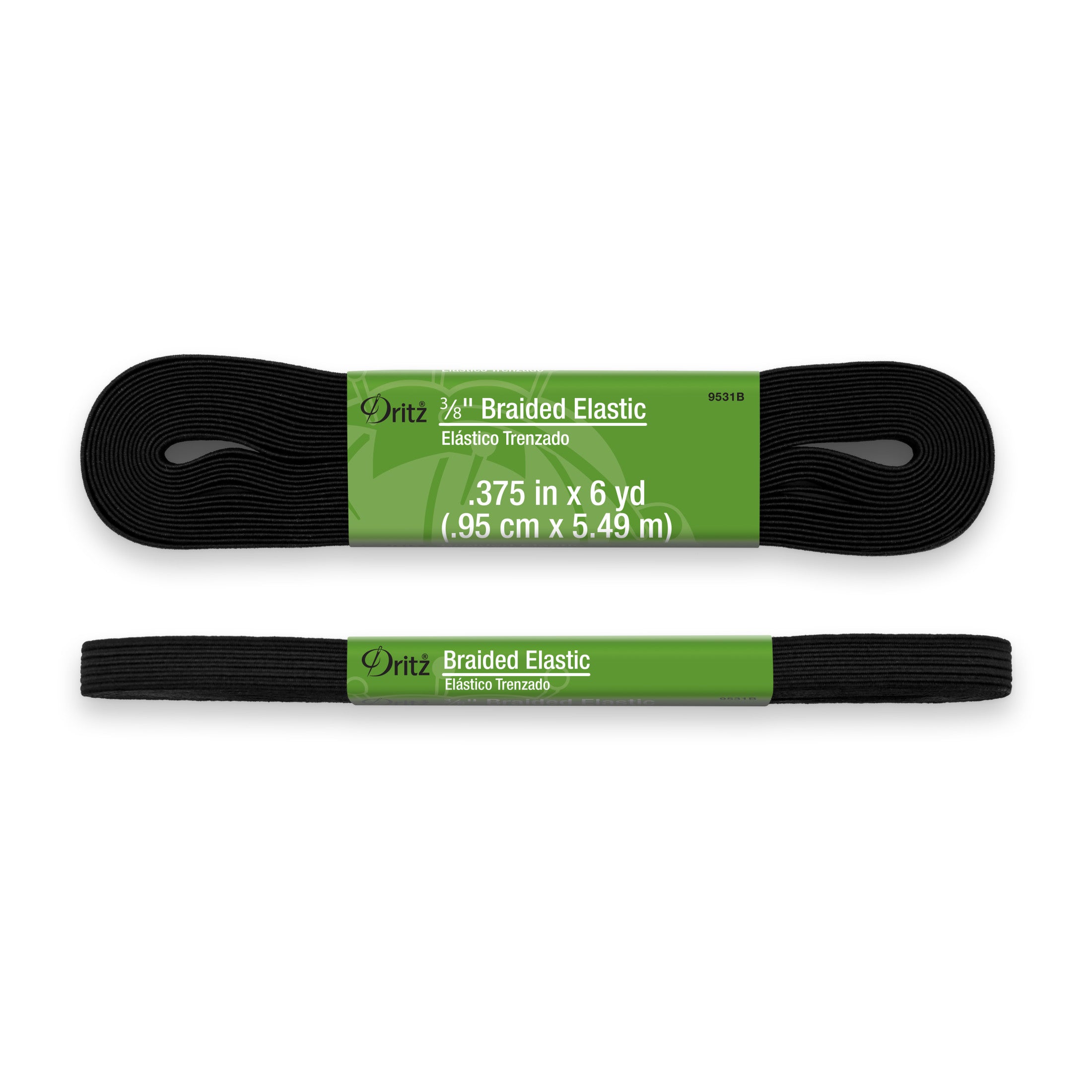 Dritz 9531B élastique tressé noir 9 mm 5,5 m couture