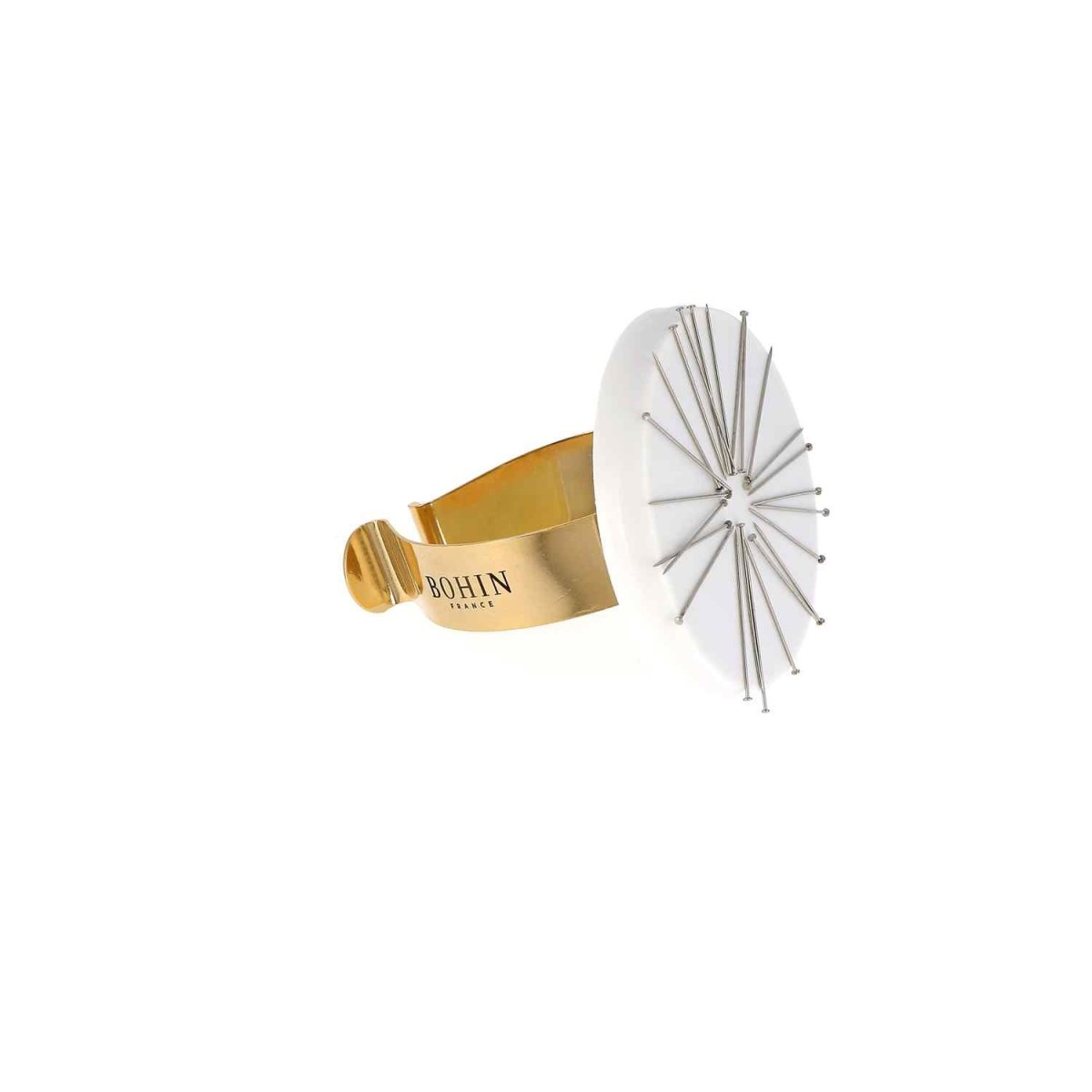 Bohin bracelet porte-épingles aimanté doré blanc