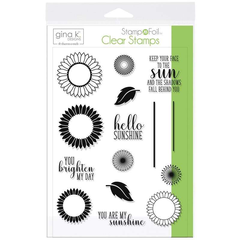 Gina K. Designs StampnFoil Tampon Graphic Sunflowers