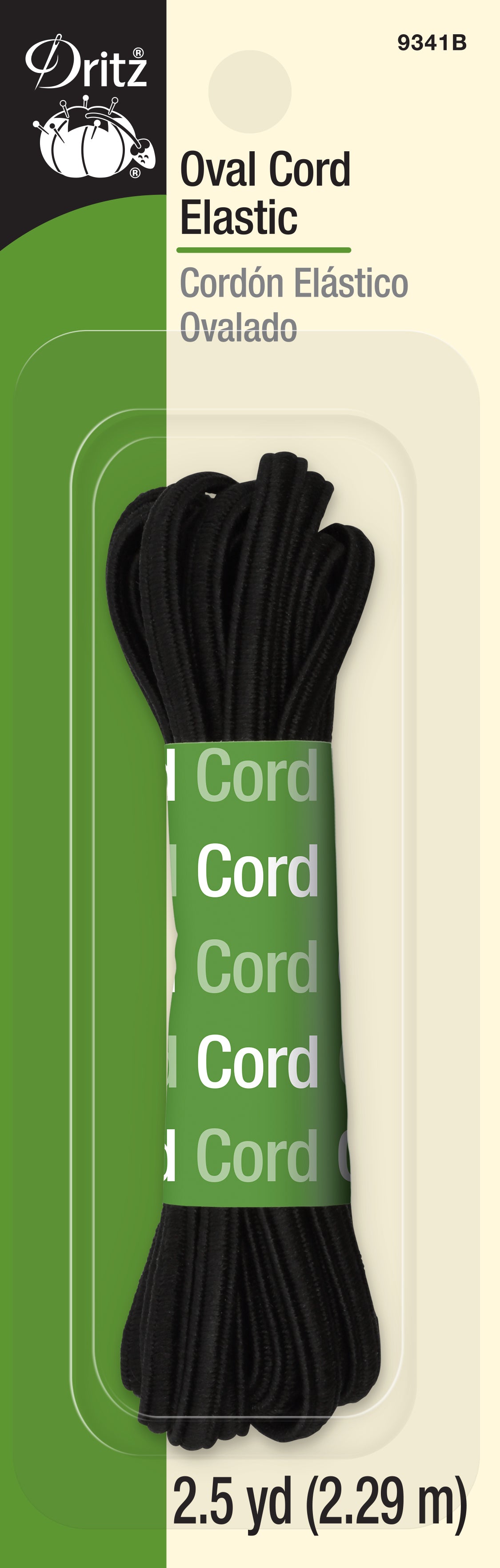 Dritz Oval Cord Cordon élastique noir 2,3 m boutonnière