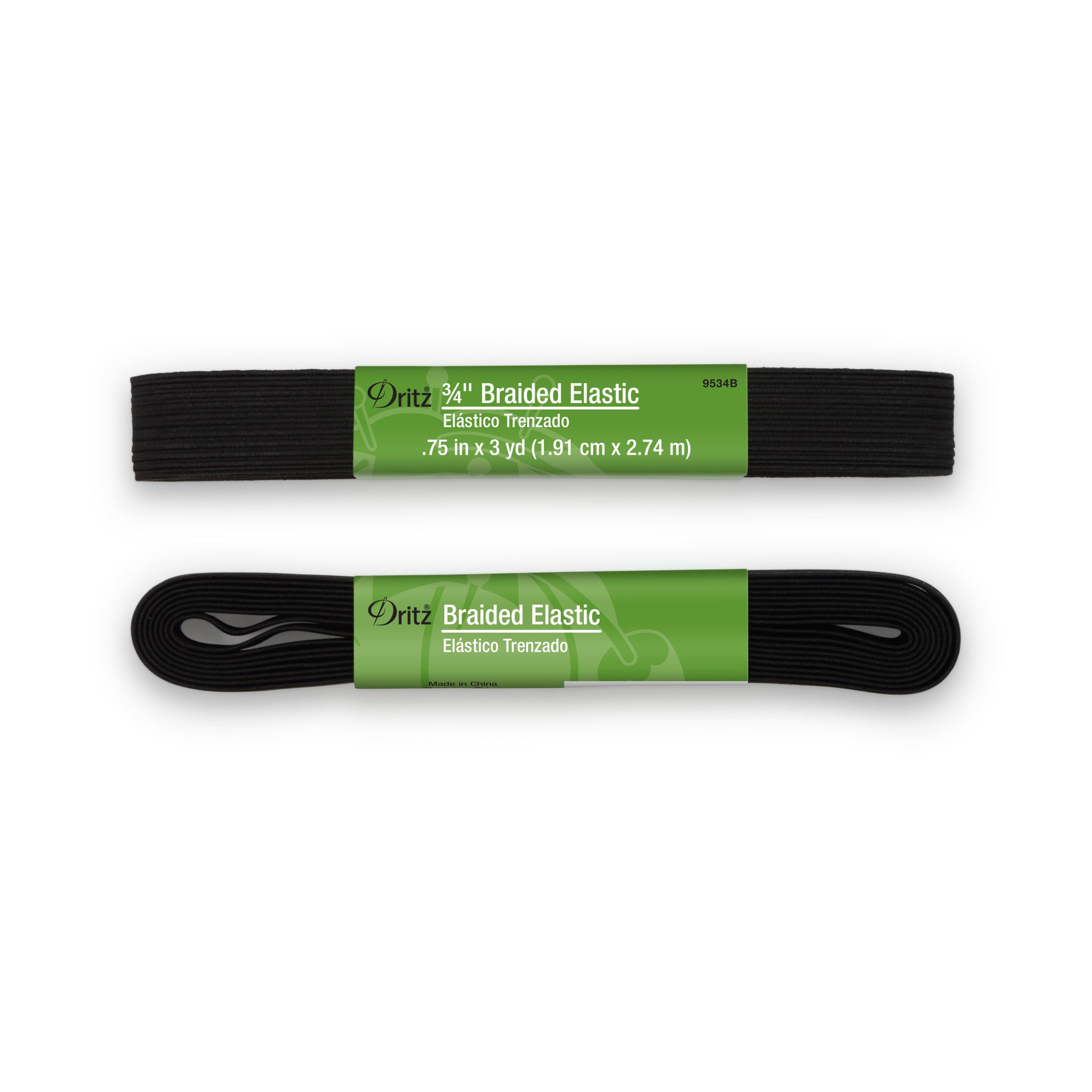 Dritz 9534B élastique tressé noir 19 mm 3 yards