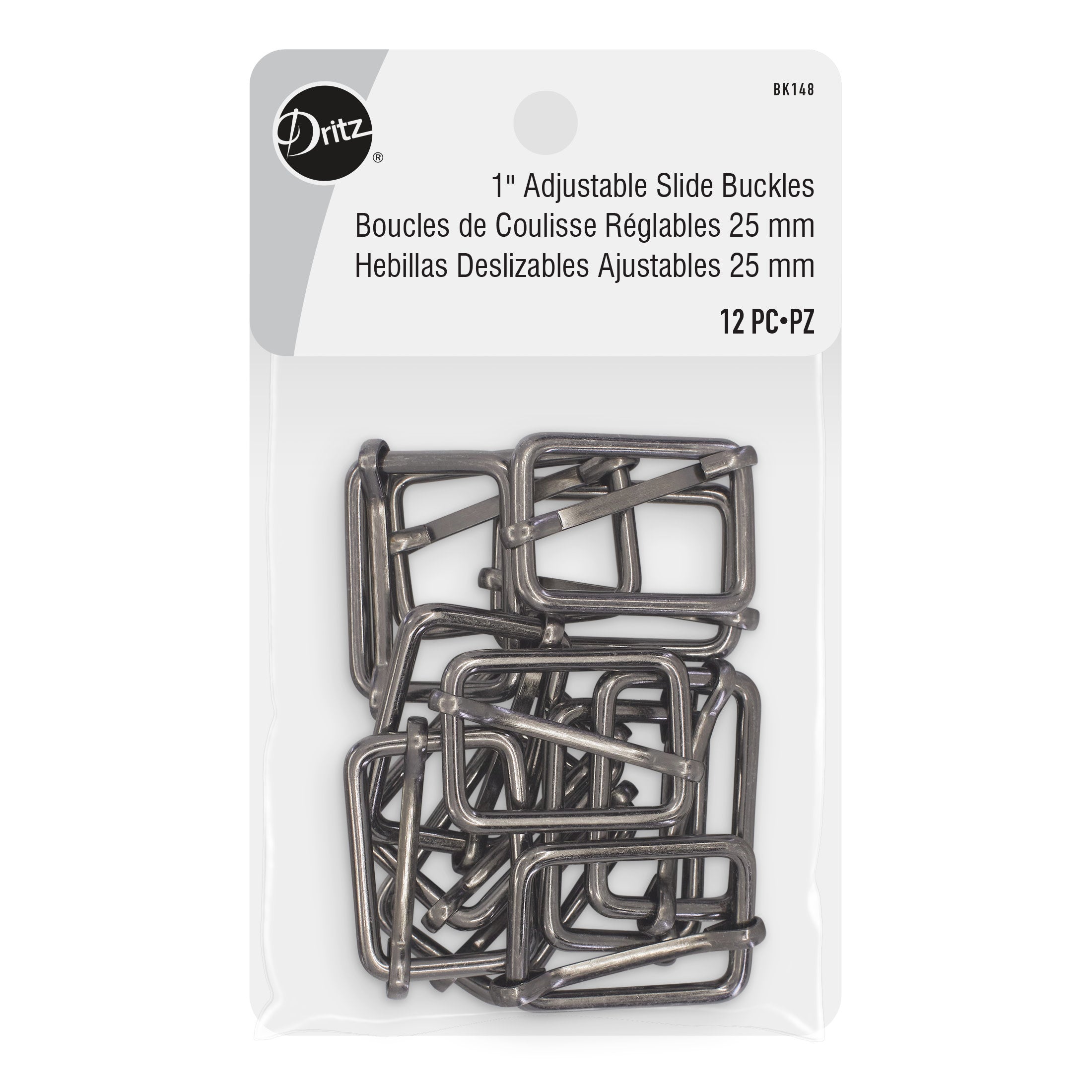 Dritz Boucles Coulissantes Nickel 25 mm x12 Sangle