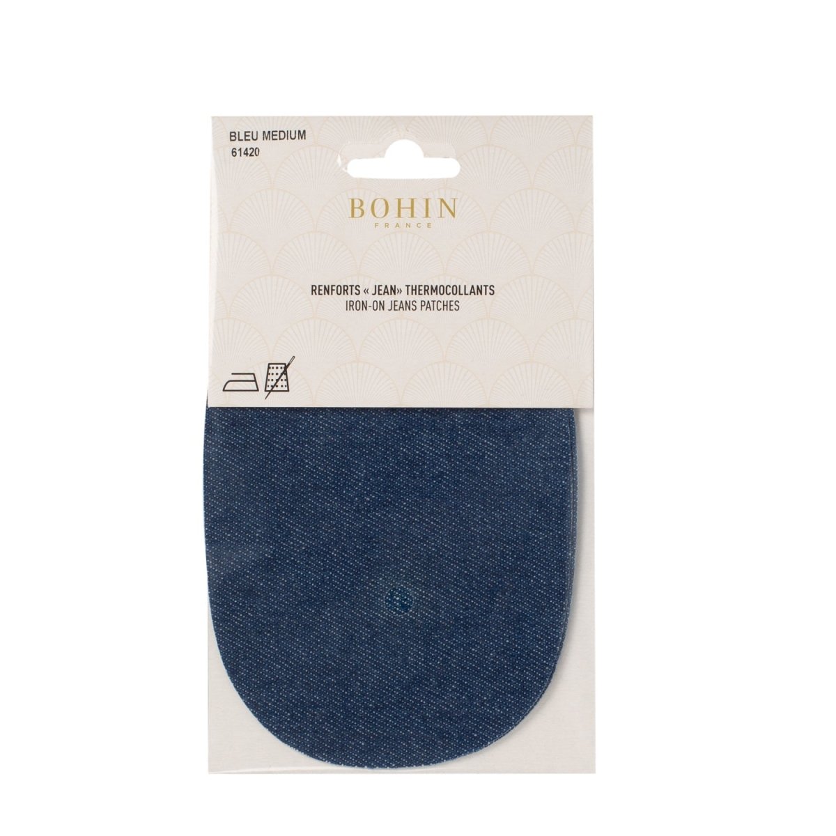 Bohin Renforts thermocollants Jeans patch bleu foncé x2