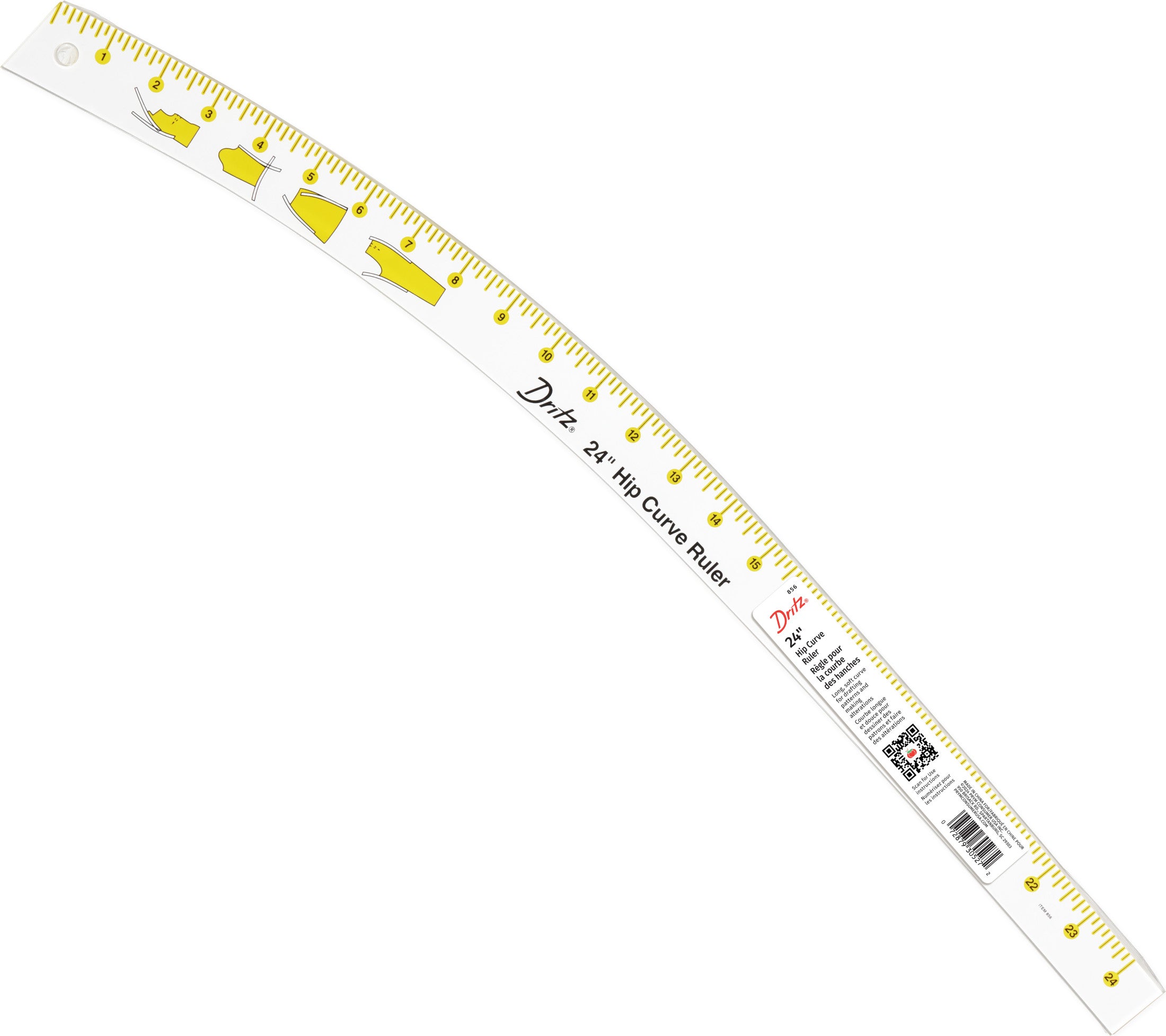 Dritz 856 règle courbe hanche acrylique 61 cm