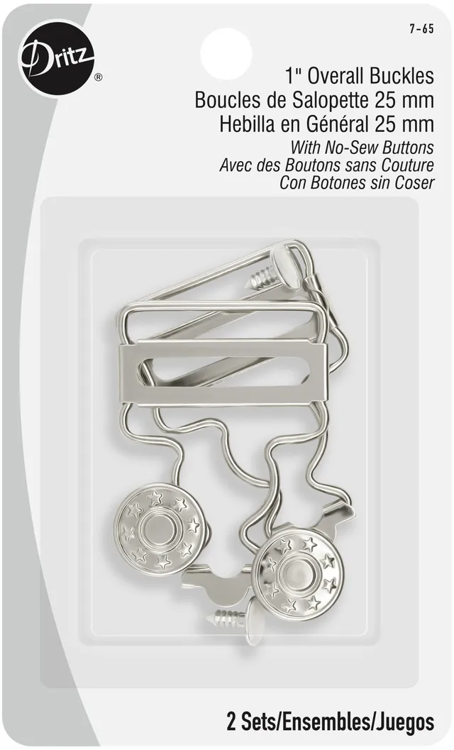 Dritz 7-65 boucles salopette nickel 1" 2 pièces