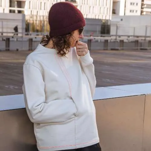 Kitac Kits couture faciles sweatshirt Graphic femme molleton Vol Blanc