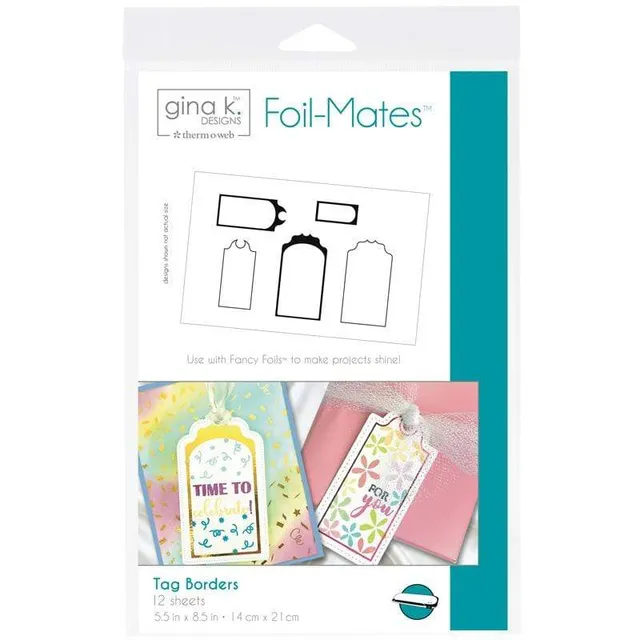 HeatnBond Gina K. Designs Foil-Mates papier foil Tag Borders 12 feuilles