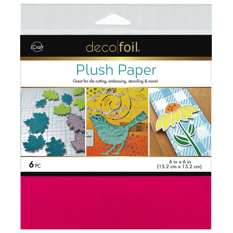 Deco Foil Plush Paper Papier Velours Think Pink 6 Feuilles