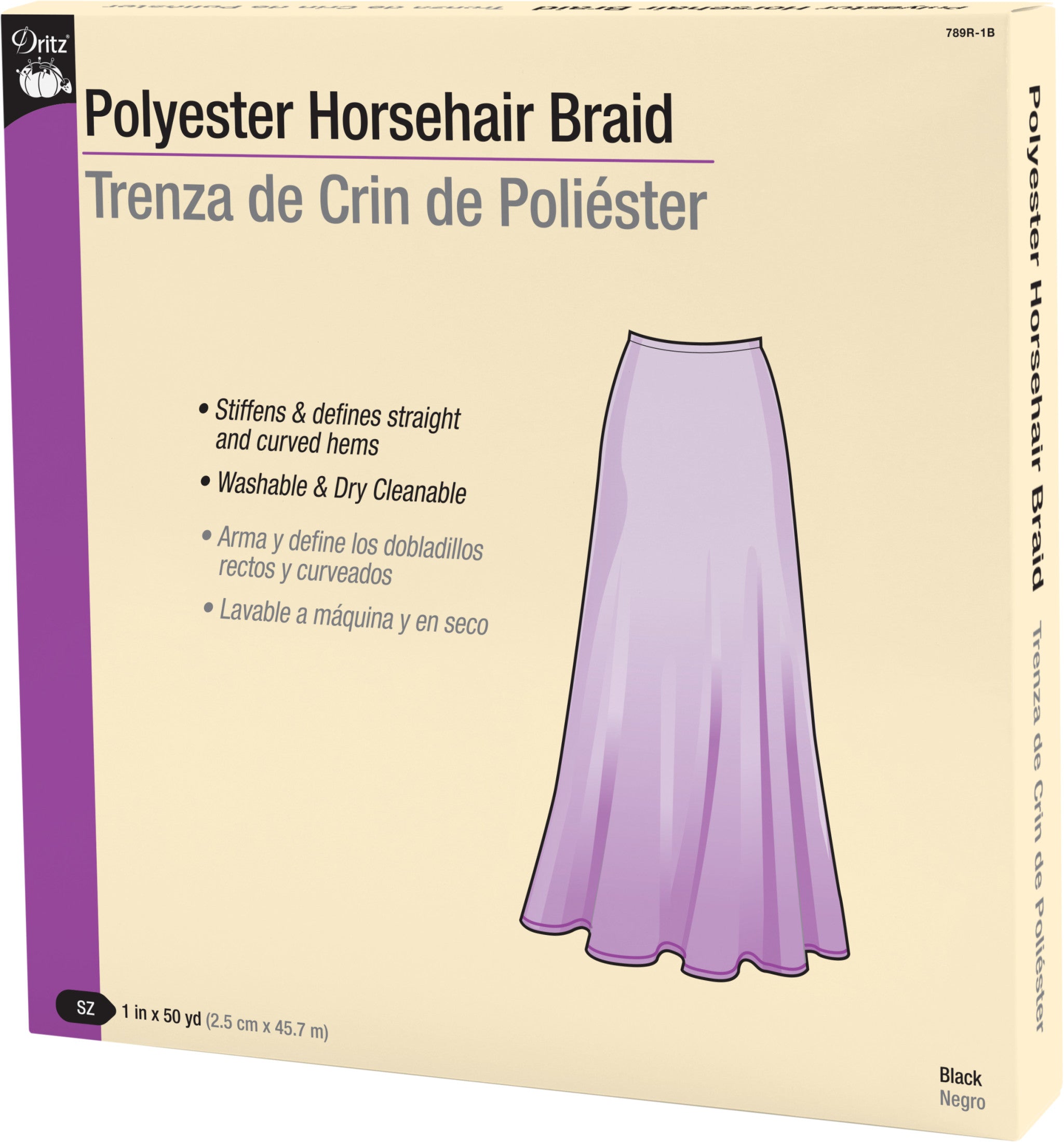 Dritz Horsehair Braid crin polyester blanc 25mm 45,7m