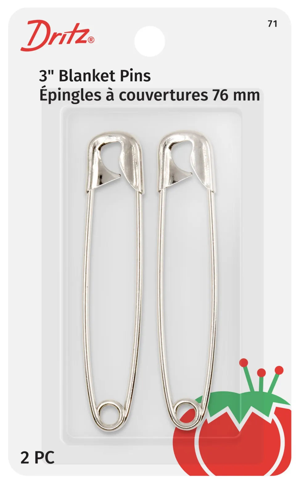 Dritz Épingles Couverture 76 mm Nickel x2 Acier