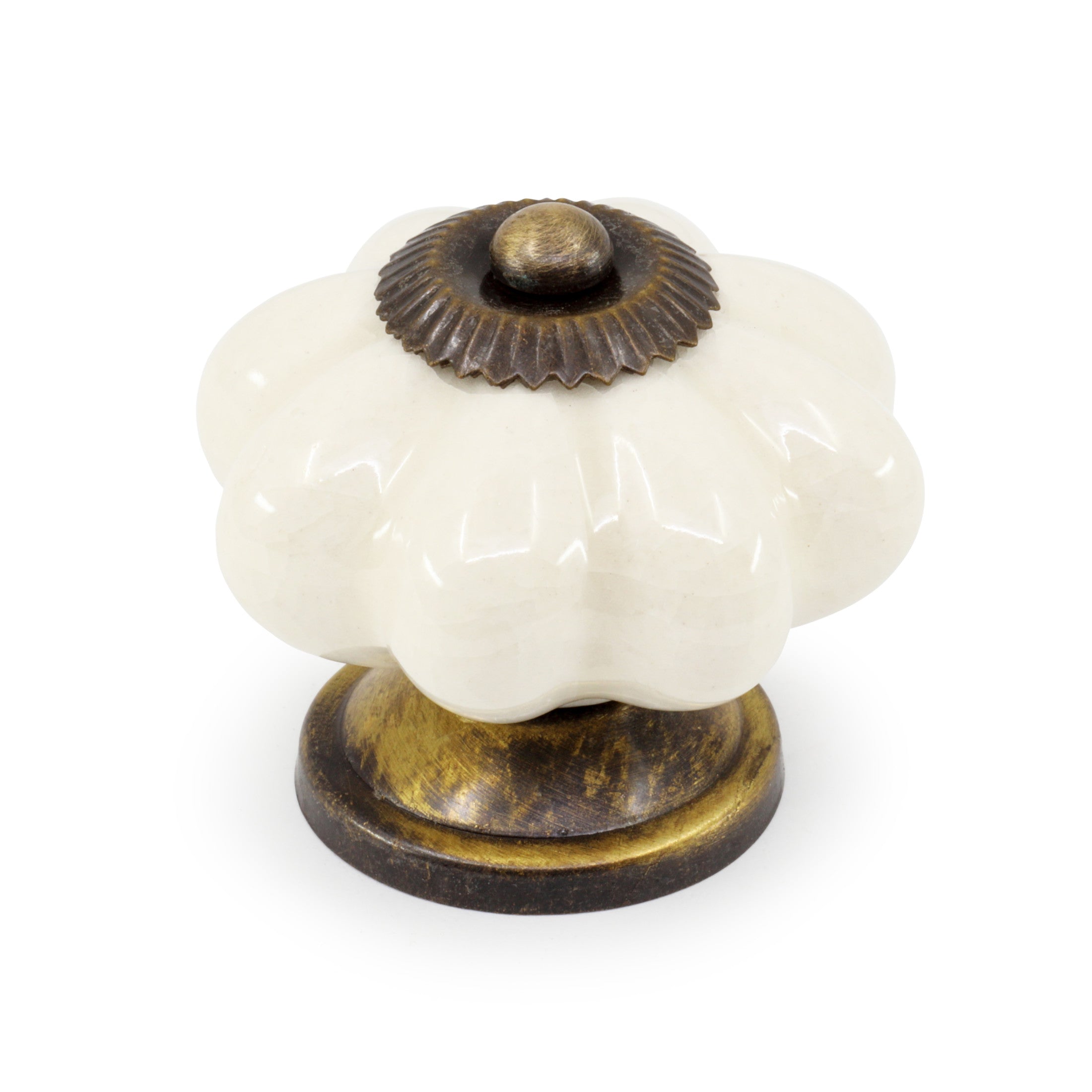 Dritz bouton meuble céramique feston crème fait main