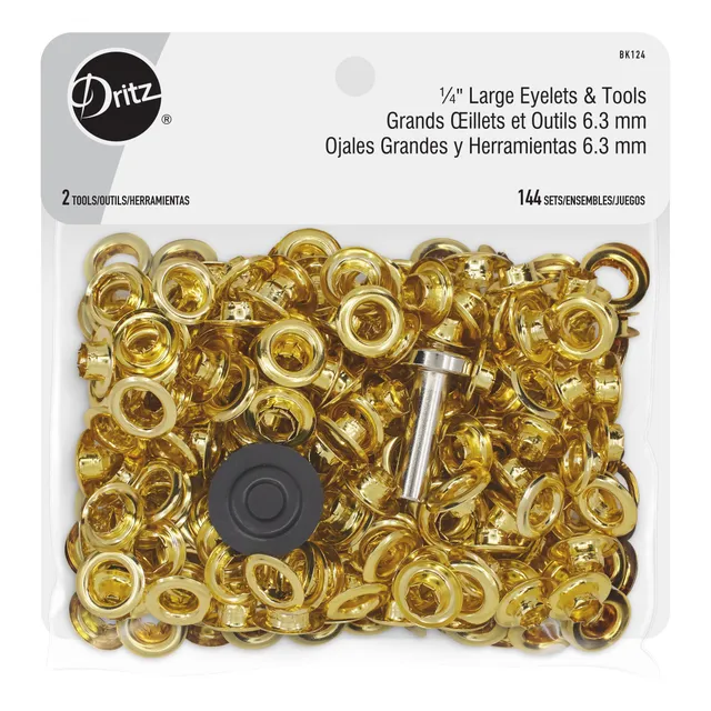 Dritz Oeillets 6 mm Doré 144 Jeux Outils Pose Tissu