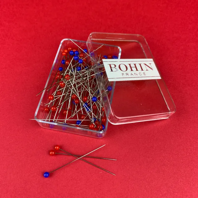 Bohin Épingles tête verre ultra-fines 36 mm épingle tissu fin boîte 80