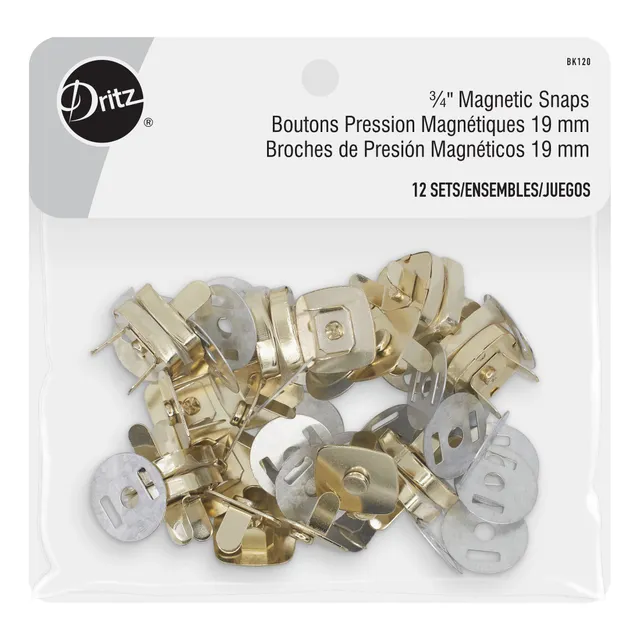 Dritz Fasteners boutons magnétiques dorés 19 mm 12 jeux