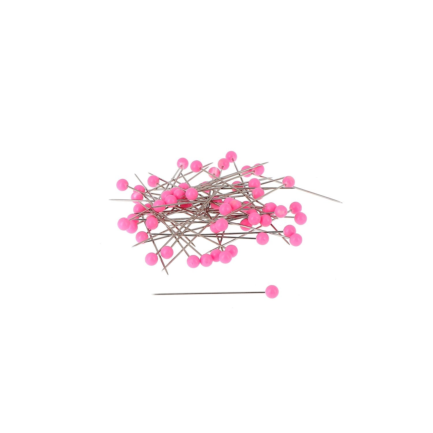 Bohin Épingles tête plastique rose Pastilles fuchsia boîte 100