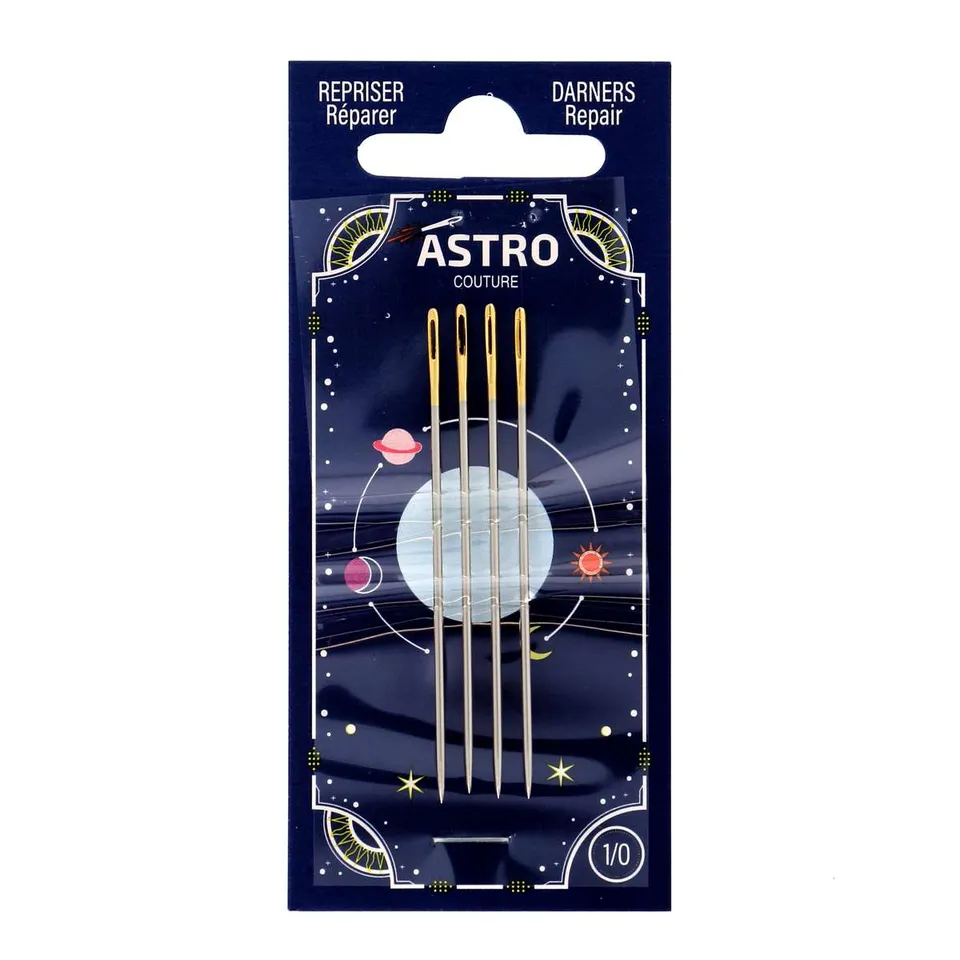 Bohin Astro Aiguilles à repriser N°3 à 9 acier doré