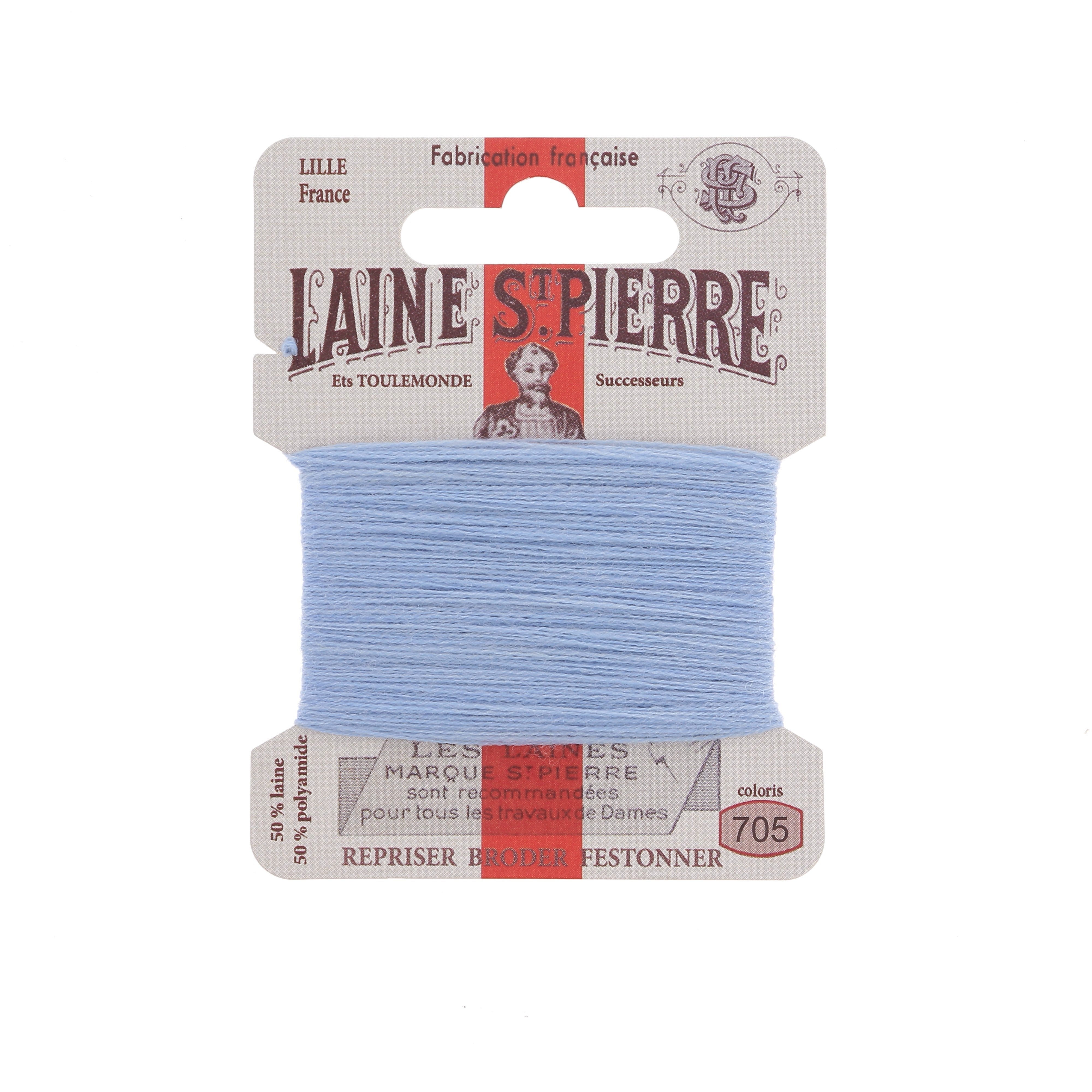 Laine St Pierre Fils Fil à broder laine Collection 1847 bleu