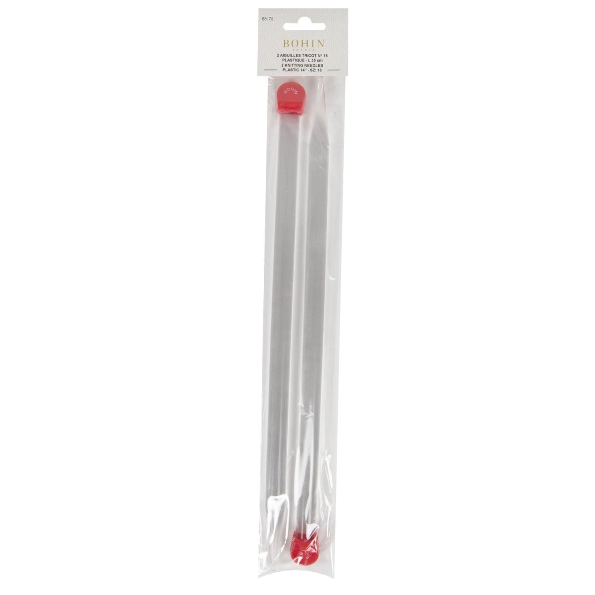 Bohin Tricot N°6 aiguilles à tricoter plastique 35 cm