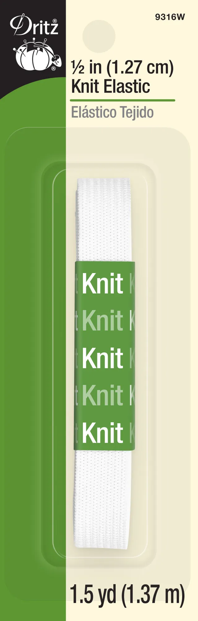 Dritz élastique tricot blanc 1/2" 1,37 m souple