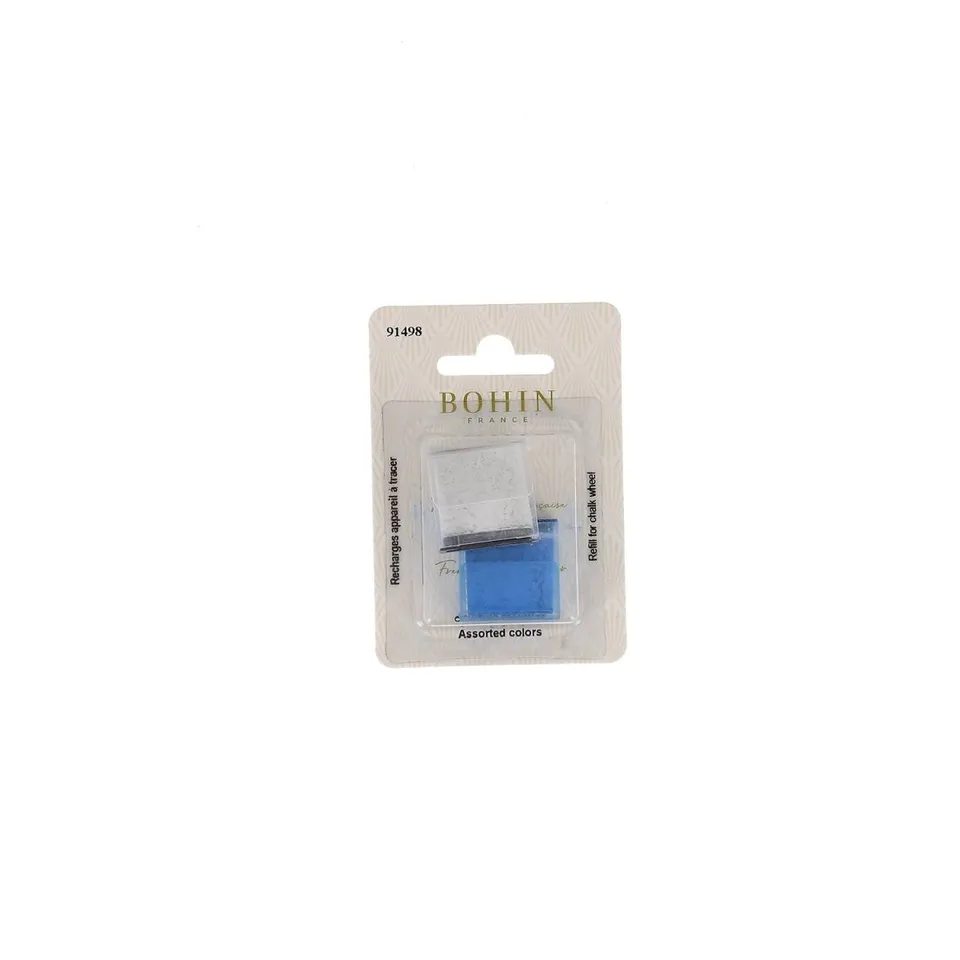 Bohin Marquage recharge craie roulette Bleu/Blanc lot 2