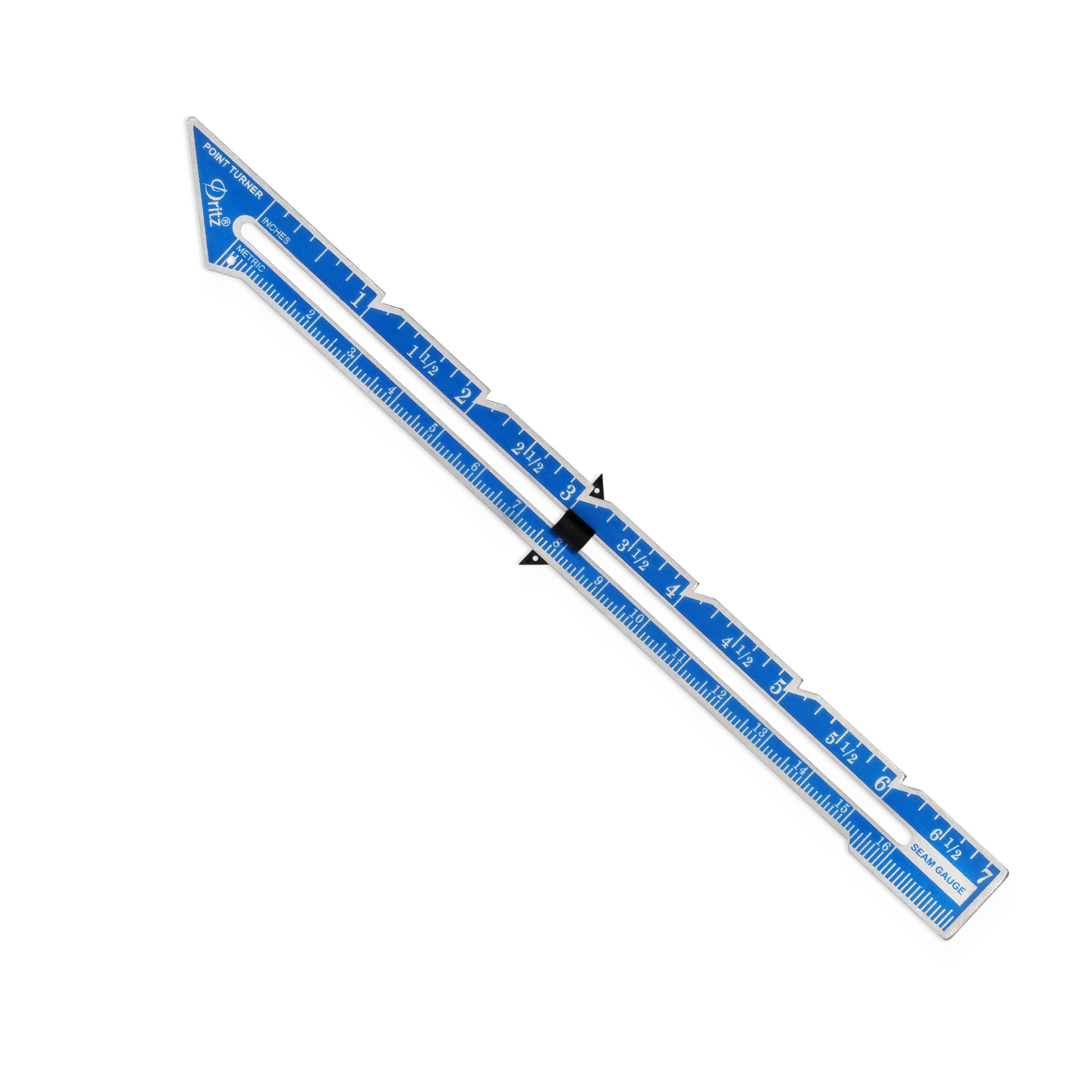 Dritz 658 Jauge couture métal 18 cm avec retourne-pointe