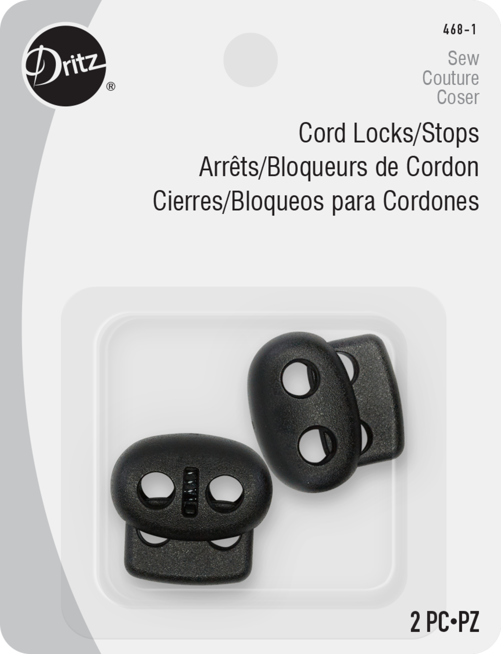Dritz Stop cordon plastique noir 2 pc cordon vêtement