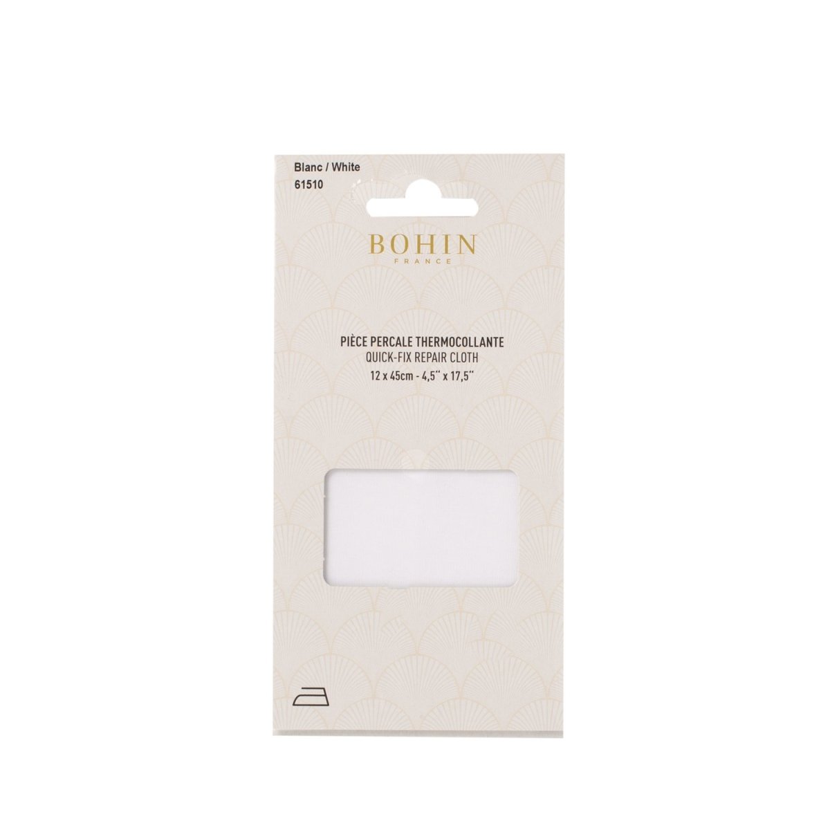 Bohin Renforts percale thermocollante 12x45 cm Noir
