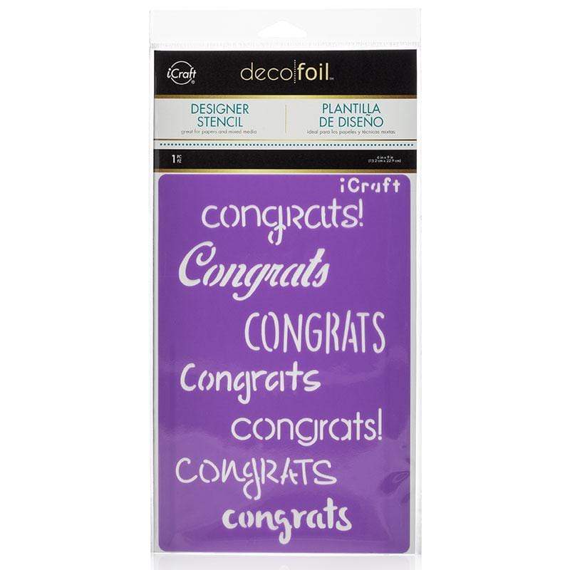Deco Foil Stencil Congrats pochoir 15 x 22 cm