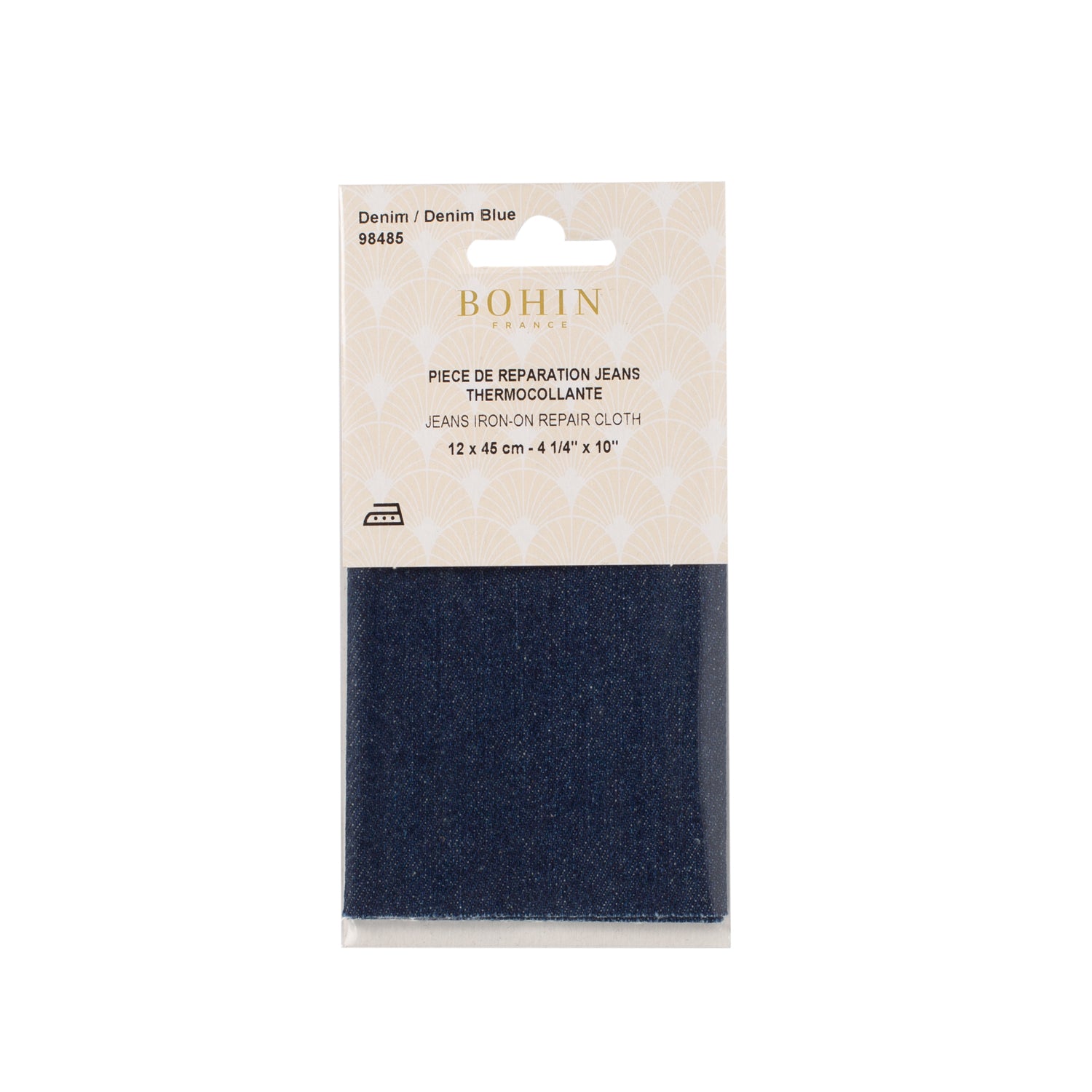 Bohin pièce thermocollante jean denim bleu denim 12x45