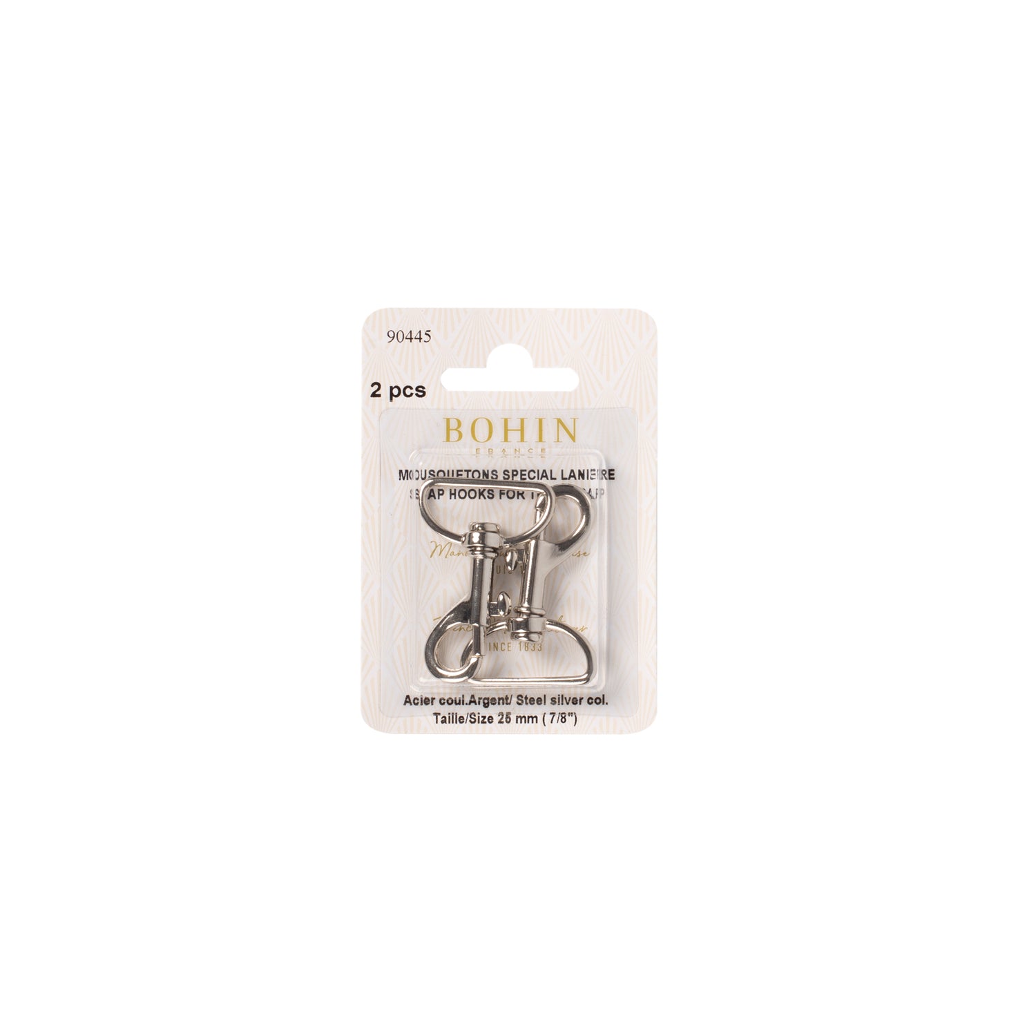 Bohin Accessoires de sac mousqueton sangle 25 mm x2 acier