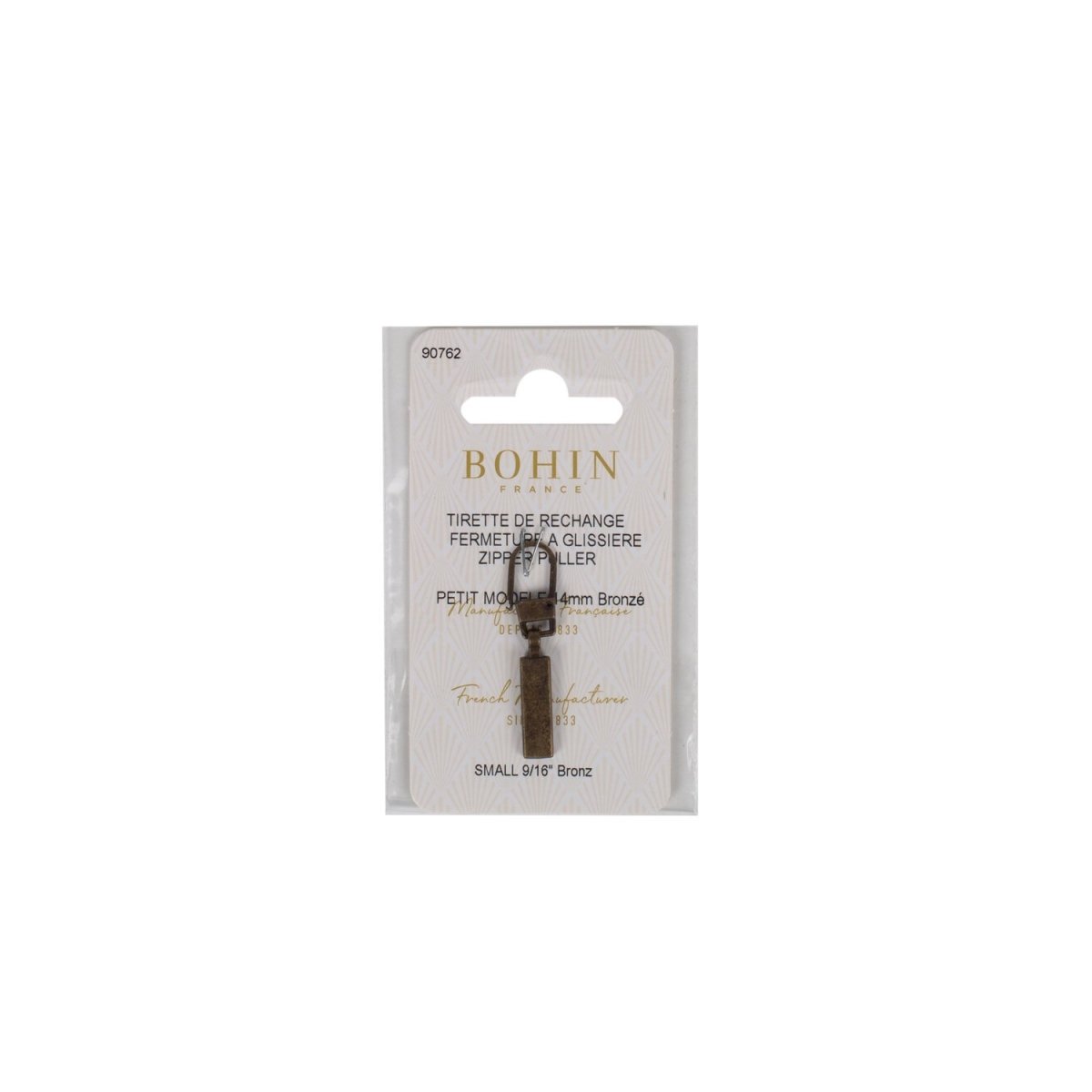 Bohin tirette rechange fermeture éclair argent 40 mm