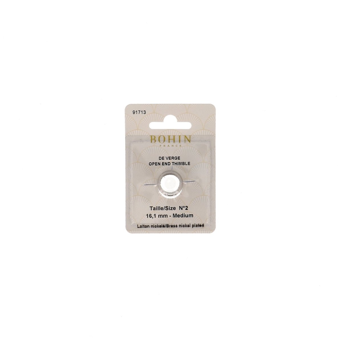 Bohin Confection 15,7 mm dé tailleur ouvert laiton