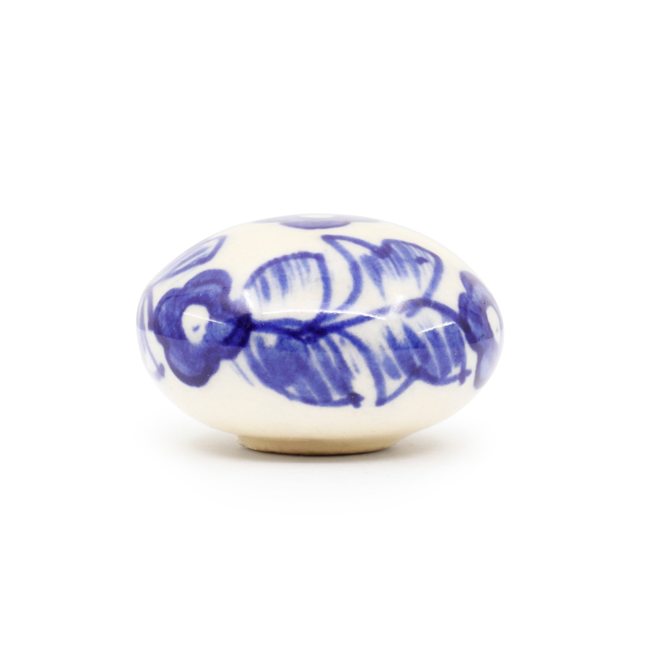 Dritz bouton meuble céramique Delft bleu-blanc boule