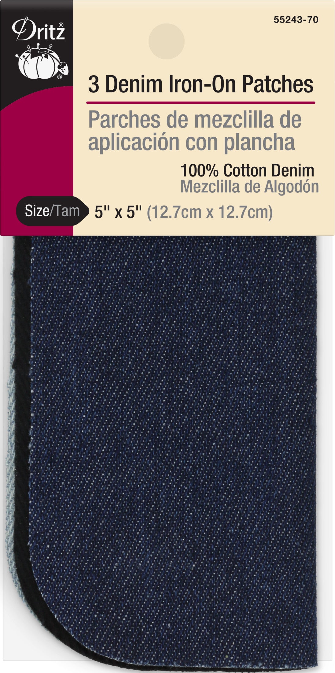 Dritz Patchs Jean Thermocollants Assortis 13x13 cm 3 pcs