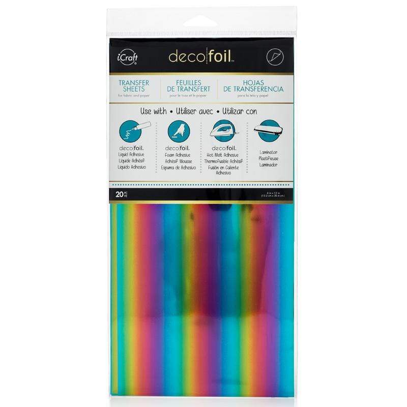 Deco Foil Rainbow foil transfert lot 20 feuilles arc-en-ciel