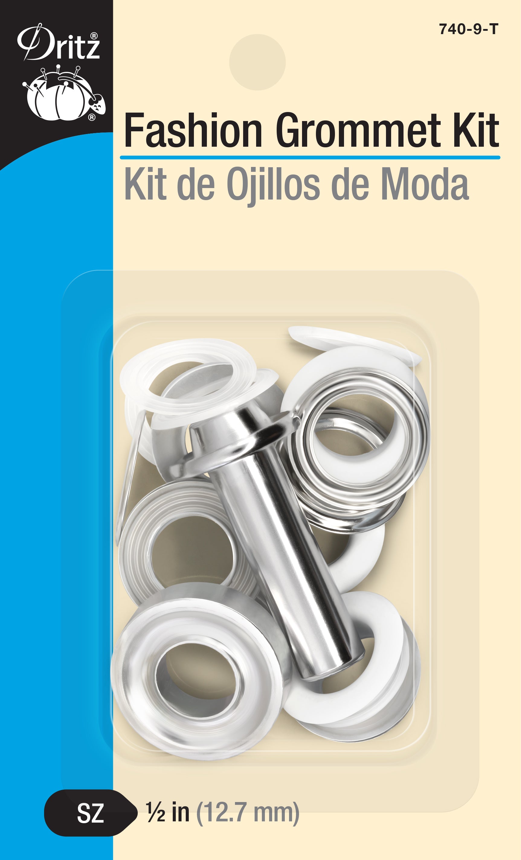 Dritz œillets mode 1/2" kit 8 pièces blanc