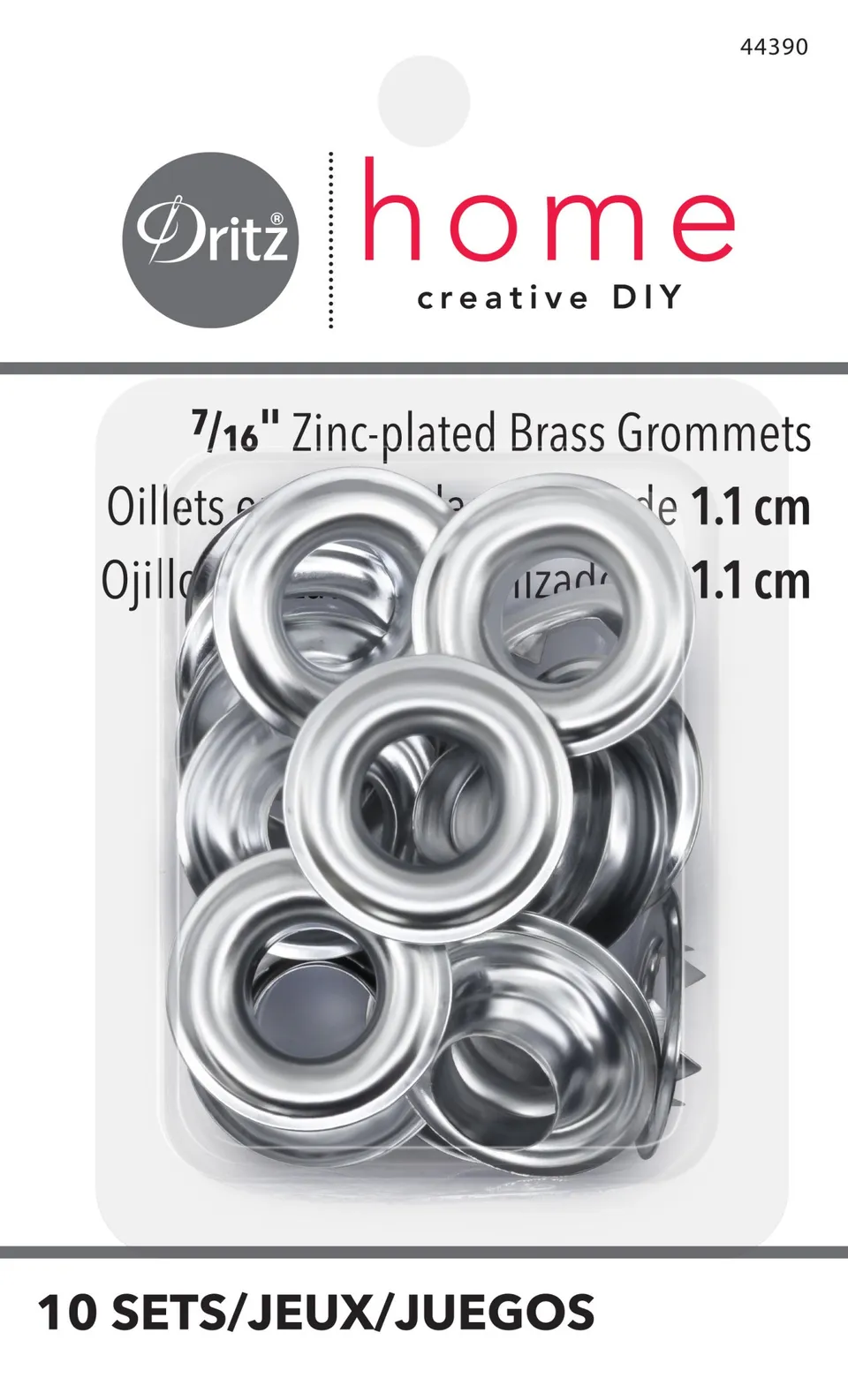 Dritz Fasteners Closures œillet rideau 7/16" argent x10 laiton