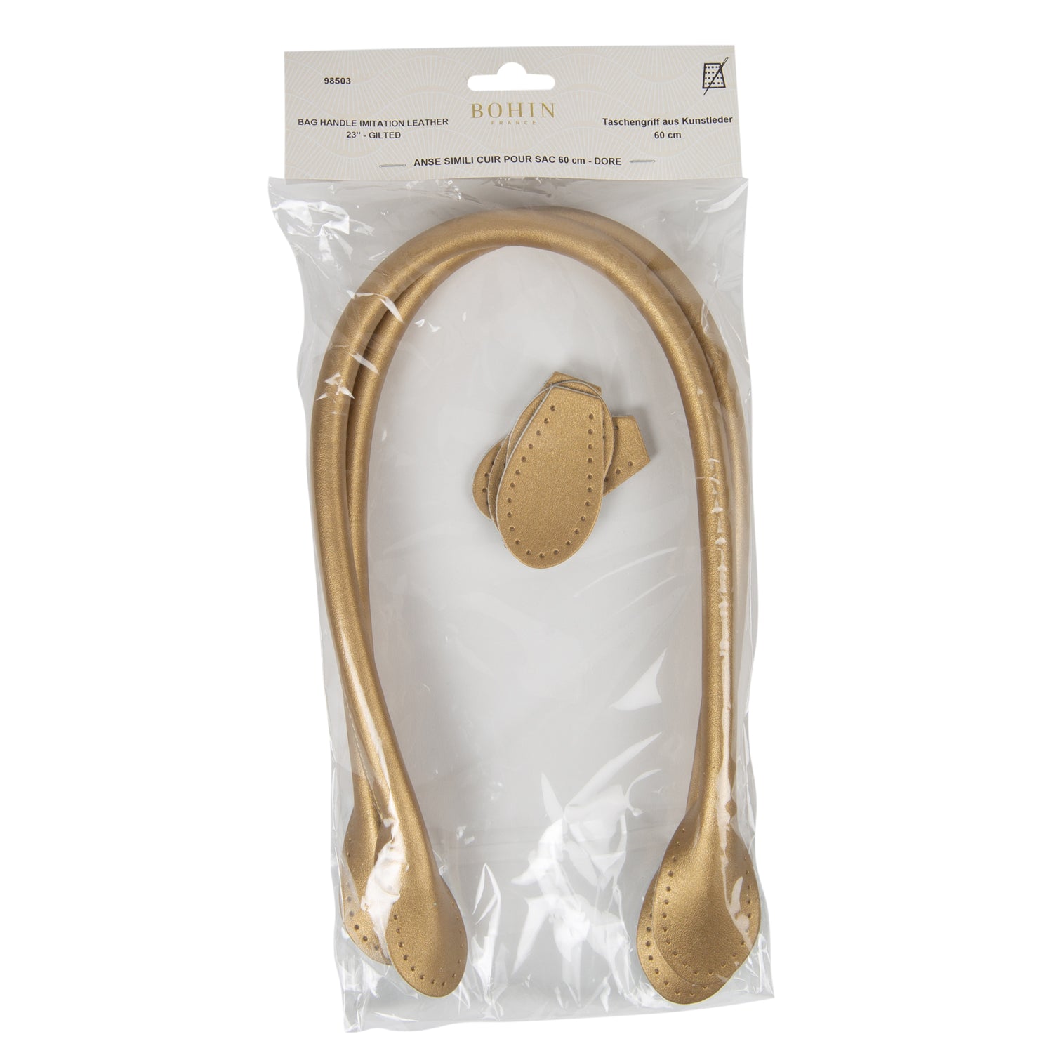 Bohin Accessoires de sac Anse 60 cm simili cuir Doré