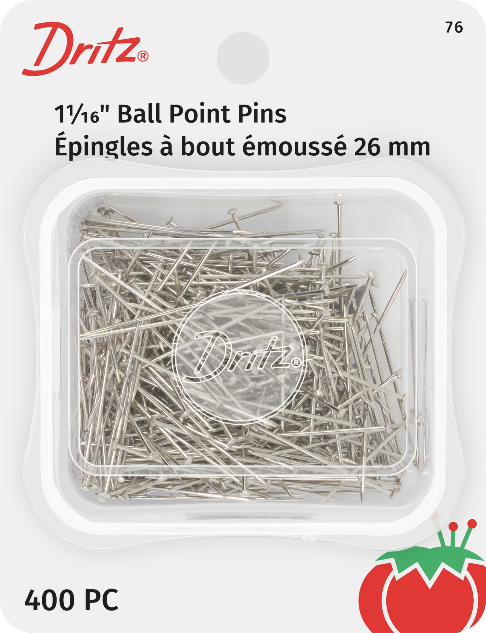 Dritz 76 épingles boule nickel 27 mm 400 pcs