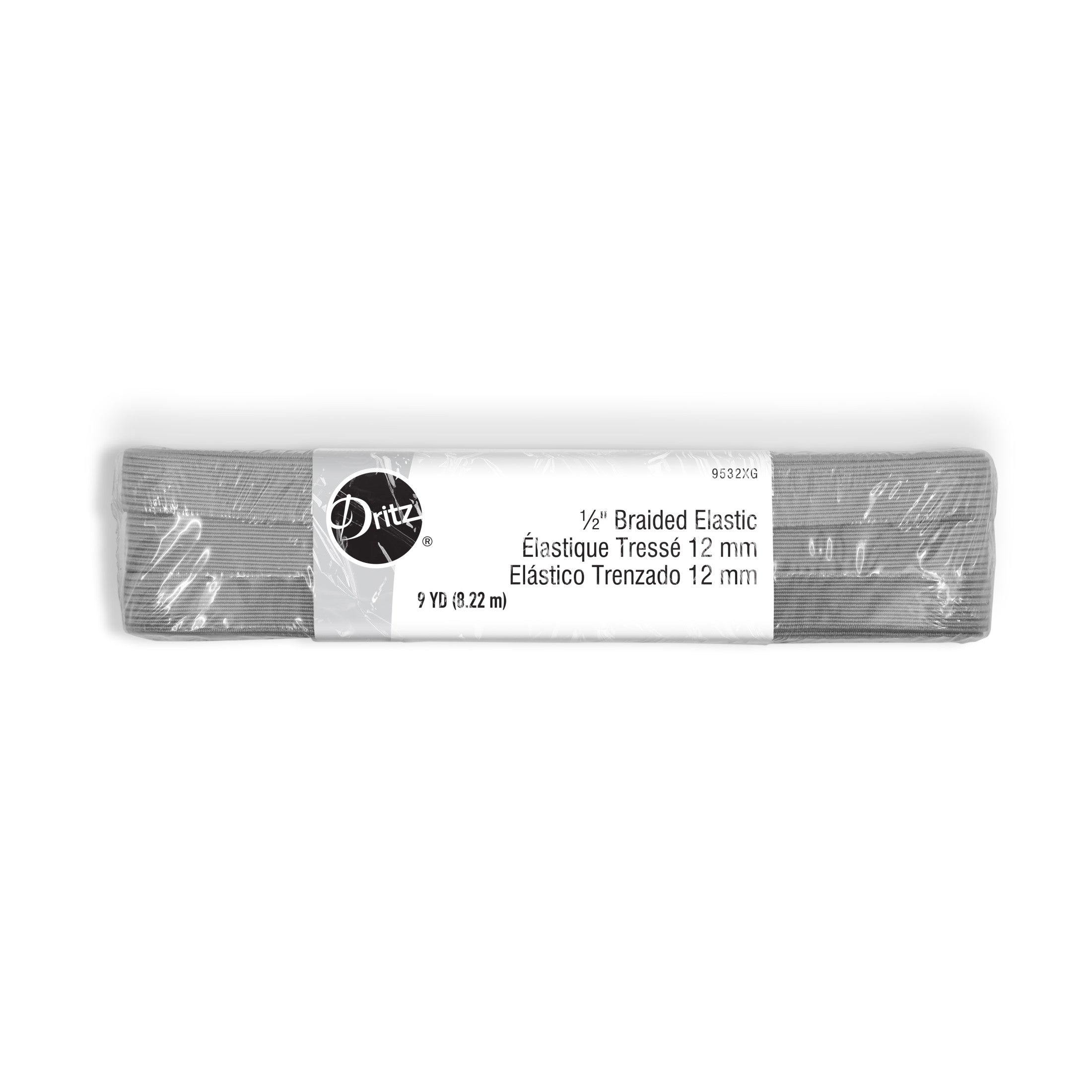 Dritz Élastique Tressé Gris 12 mm 9 Yards