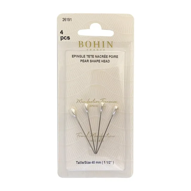 Bohin Épingles extra-longues tête perle 65 mm x 0,80 mm