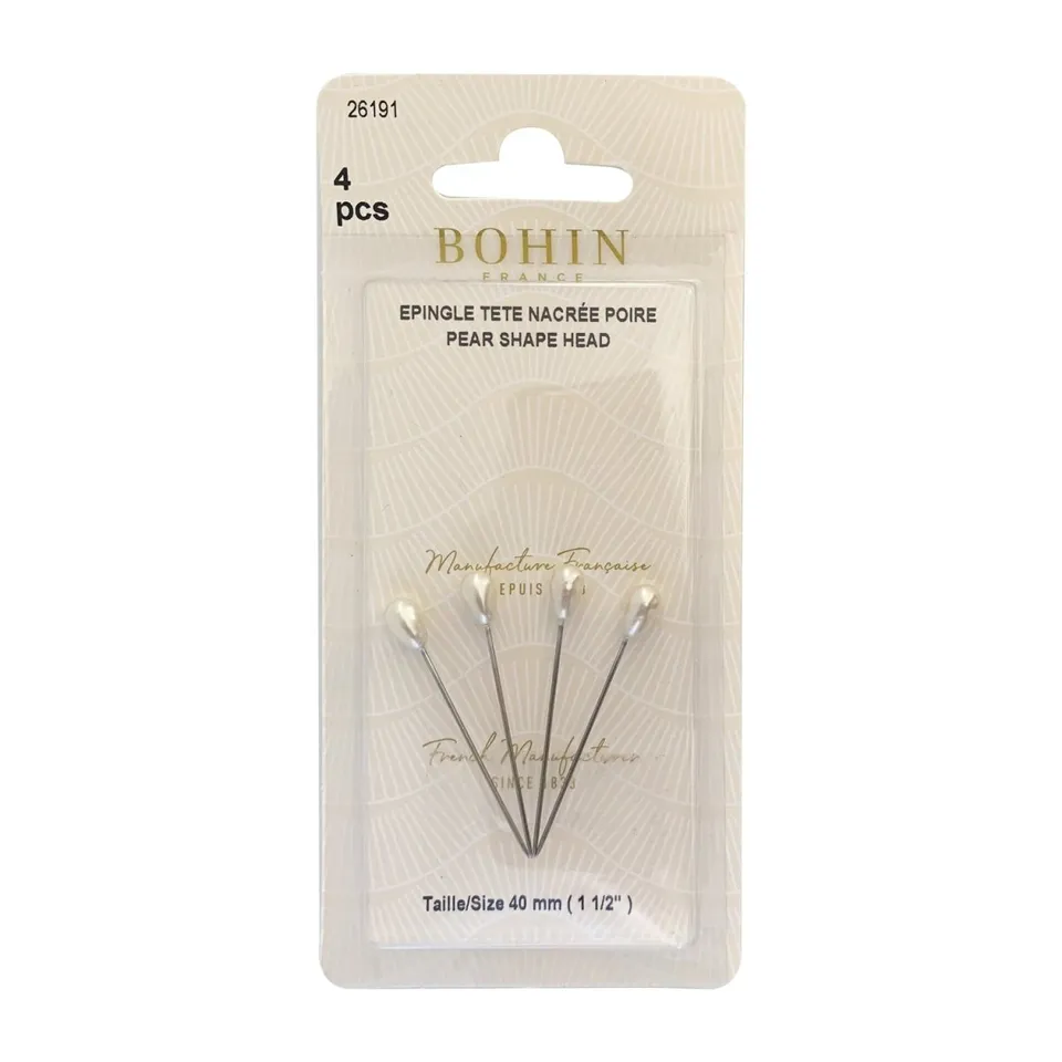 Bohin Épingles extra-longues tête perle 65 mm x 0,80 mm
