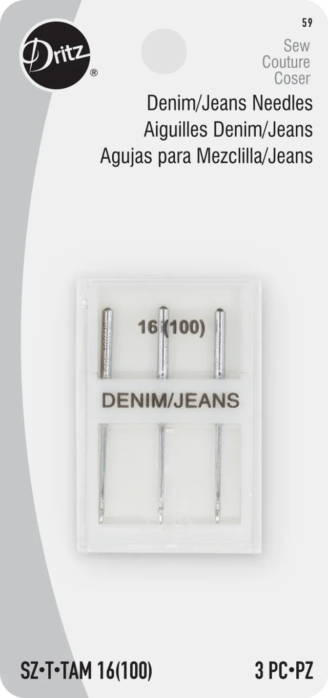 Dritz 59 aiguilles machine jean 100/16 3 pièces