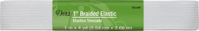 Dritz 9535W élastique tressé blanc 25 mm 4 yards