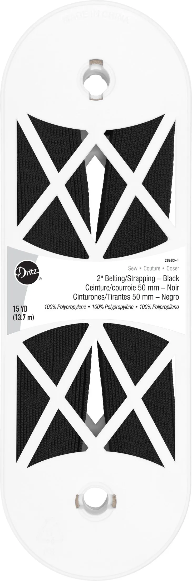 Dritz Belting 28603 sangle polypro noire 50 mm 13,7 m