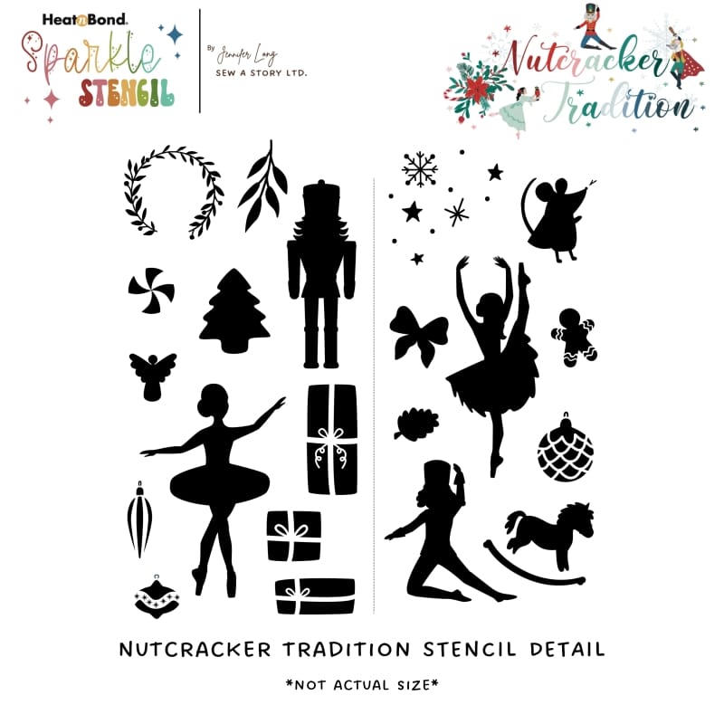 HeatnBond Jennifer Long Sew a Story pochoir Nutcracker Tradition 15 cm