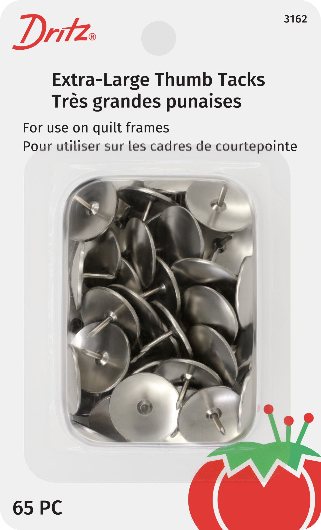 Dritz 3162 punaises tête extra-large argent 65 pc quilt