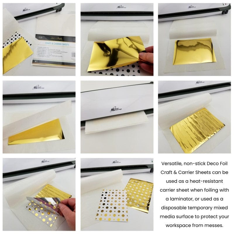 Deco Foil Craft & Carrier Sheets Feuilles Protection 6 Feuilles